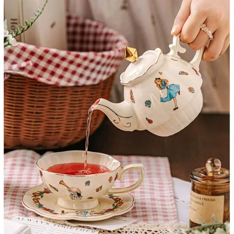 

Luxury Gift Box Cup Pot Girl Rabbit Ceramic Tea Pot Cutlery Set Birthday Gift