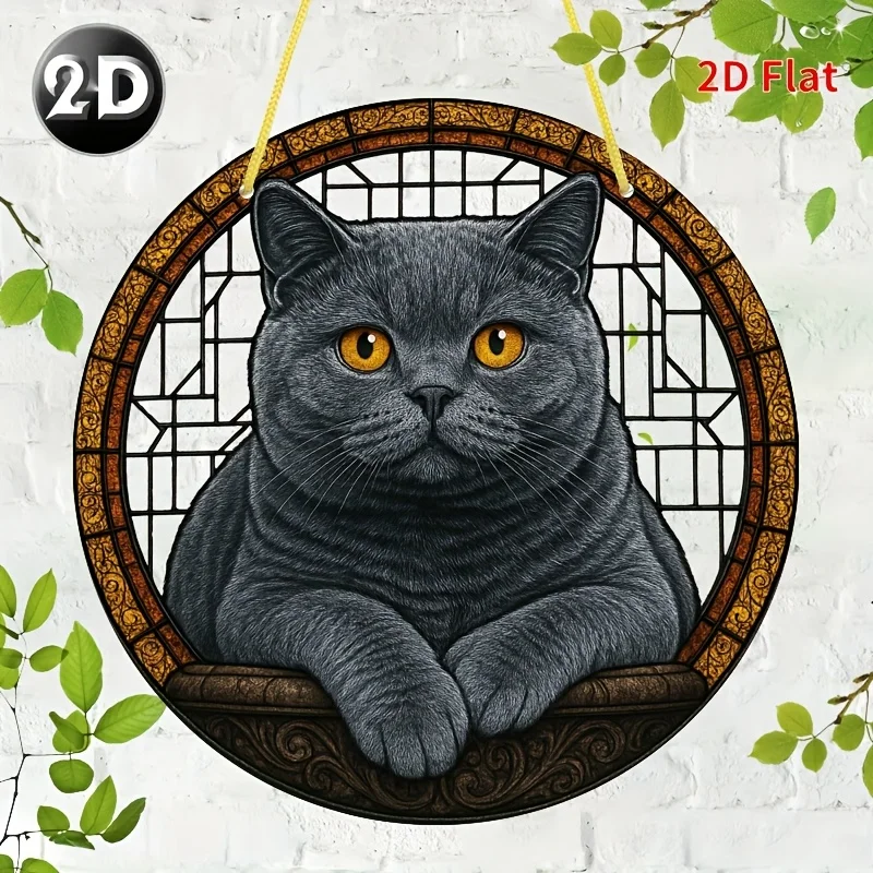 

[2D Плоский] Акриловый 20x20 см (8x8 дюймов) - 2D Плоский - Круглый акриловый солнечный ловец света ко Дню всех святых - Витражные подвески на окно для дома