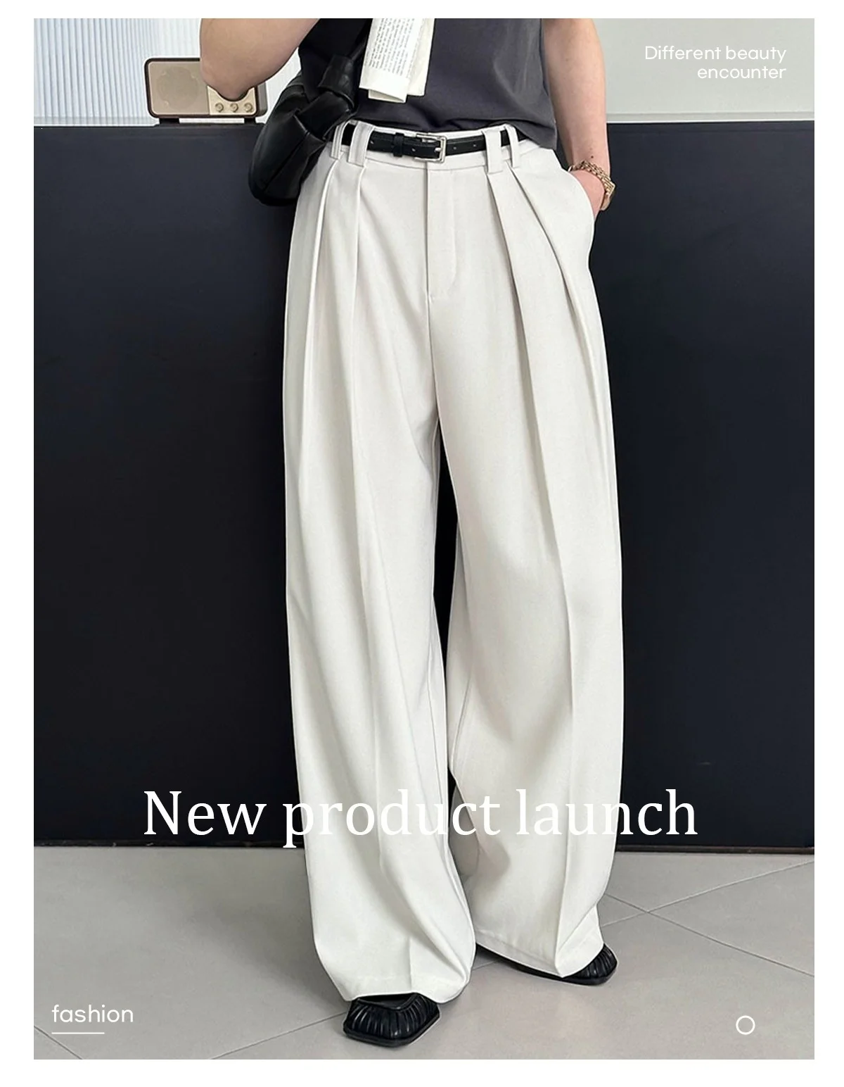 Pleated High-Waisted Wide-Leg Suit Pants Women: Oversized, Loose-Fitting, Drapey, Floor-Length Casual Pants