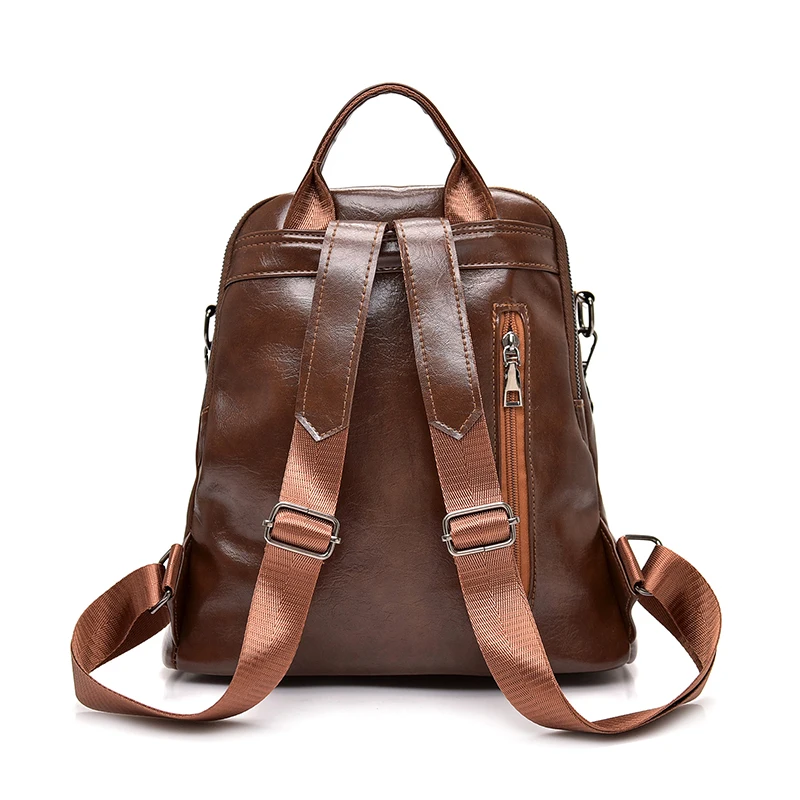 Women Leather Backpacks High Quality 2023 Female Vintage Backpack Travel Shoulder Bag Mochilas Feminina School Bags for Girls