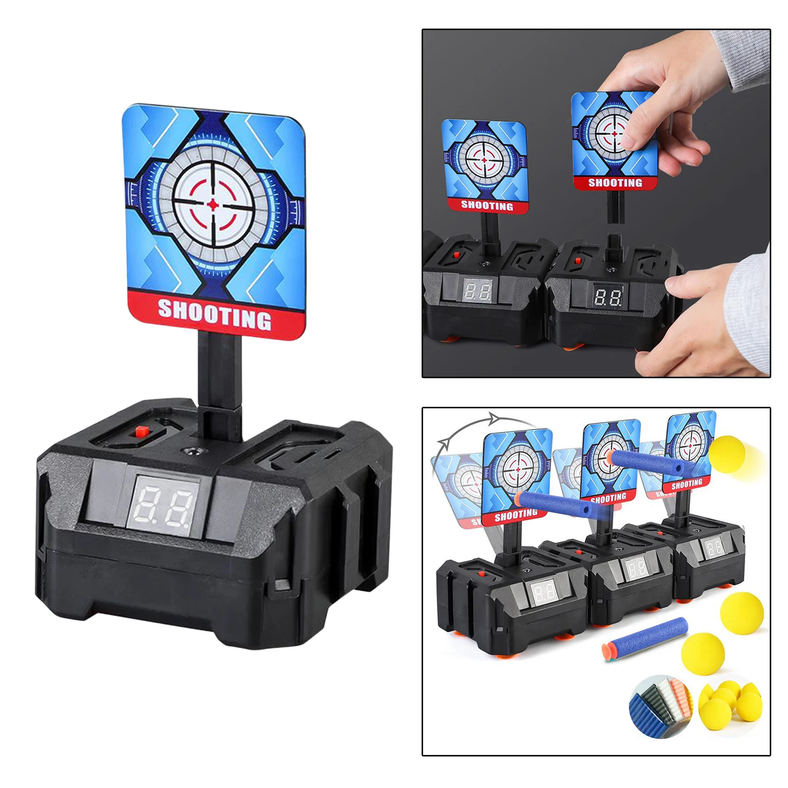 Electric Target Scoring Auto Reset Shooting Digital Target for Gel Ball Gun Nerf Toy Gun Accessories Indoor Shooting Counter