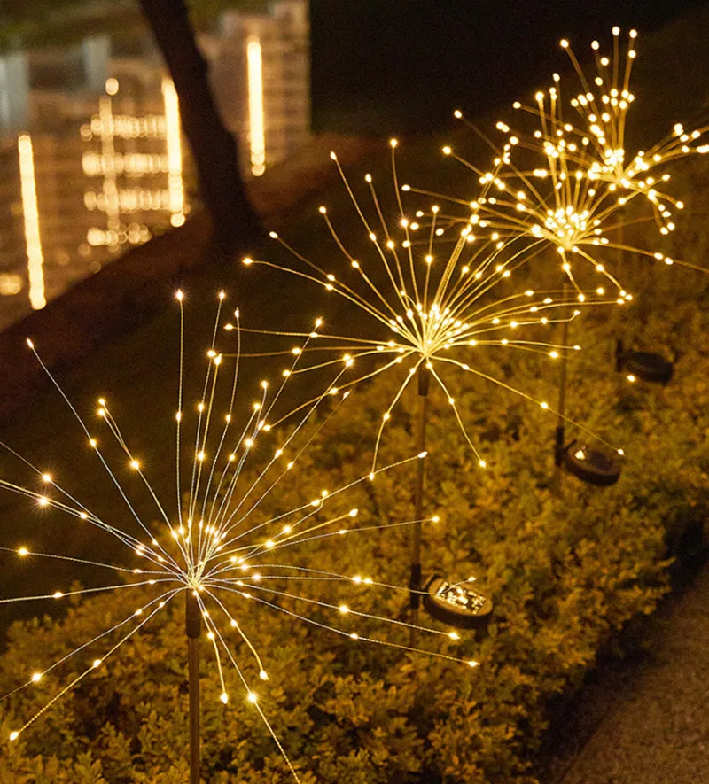 

Outdoor Solar LED Firework Light Copper Wire Christmas Fairy Lights Lawn Pathway Light Garden Decoration