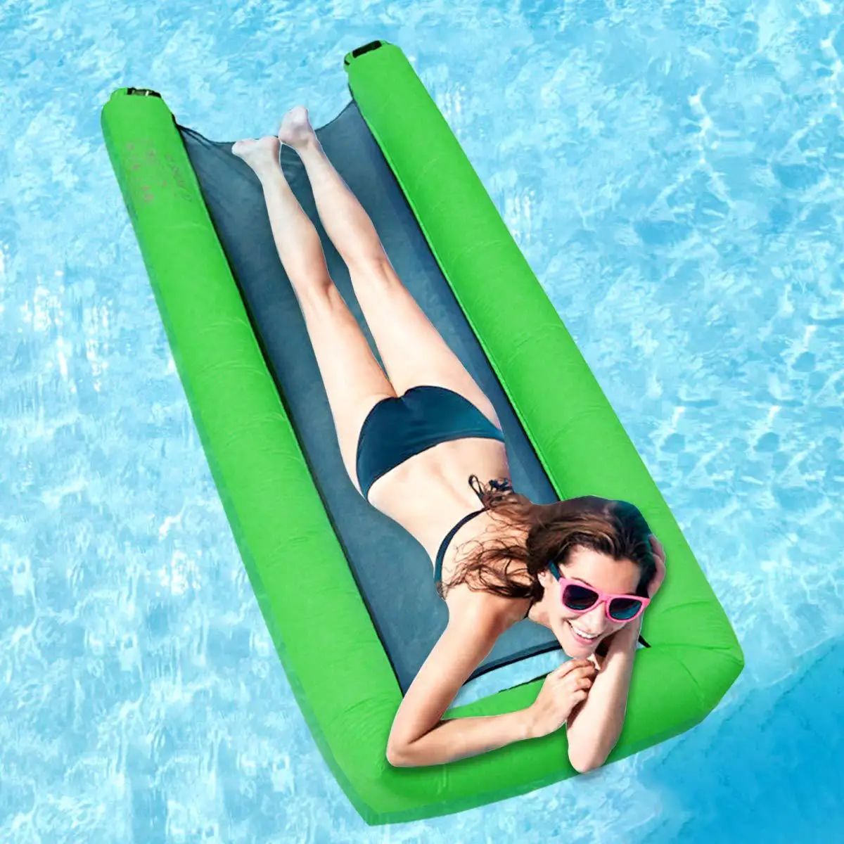 Summer outdoor inflatable water sofa for swimming pool fast inflatable floating bed seaside water hammock easy to inflate