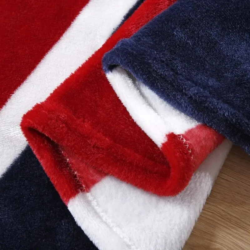 1pcs American Or British Flag Printed Flannel Blanket, Soft and Comfortable, Travel Sofa Bed Office Home Decorations