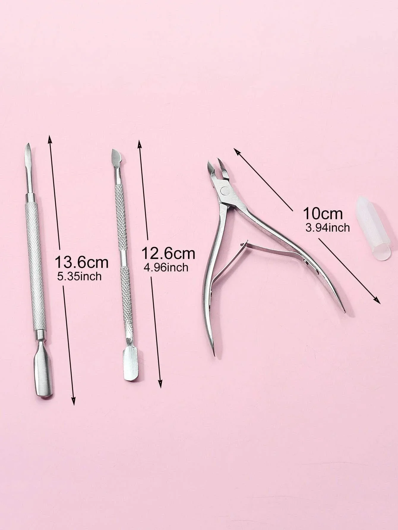 مجموعة أدوات إزالة الجلد الميت للأظافر مكونة من 3 قطع، مقصات أظافر من الفولاذ المقاوم للصدأ سريعة الجودة للرجال والنساء لتنظيف الأظافر