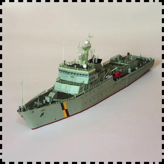 1:400 Scale UK Fishery Protection Vessel Hirta Handcraft DIY Paper Model Kit Handmade Toy Puzzles