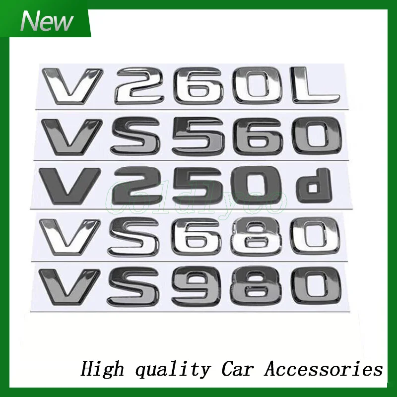 3D Gloss Black Letters for V W447 V250d NIGHT EDITION ABS Emblem Car Fender Badge Trunk Nameplate Logo Sticker