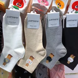 Trend New Designer socks Cartoon Fashion bear Socks Cotton Harajuku Style Sport Boys and Girls Novelty Breathable Gifts