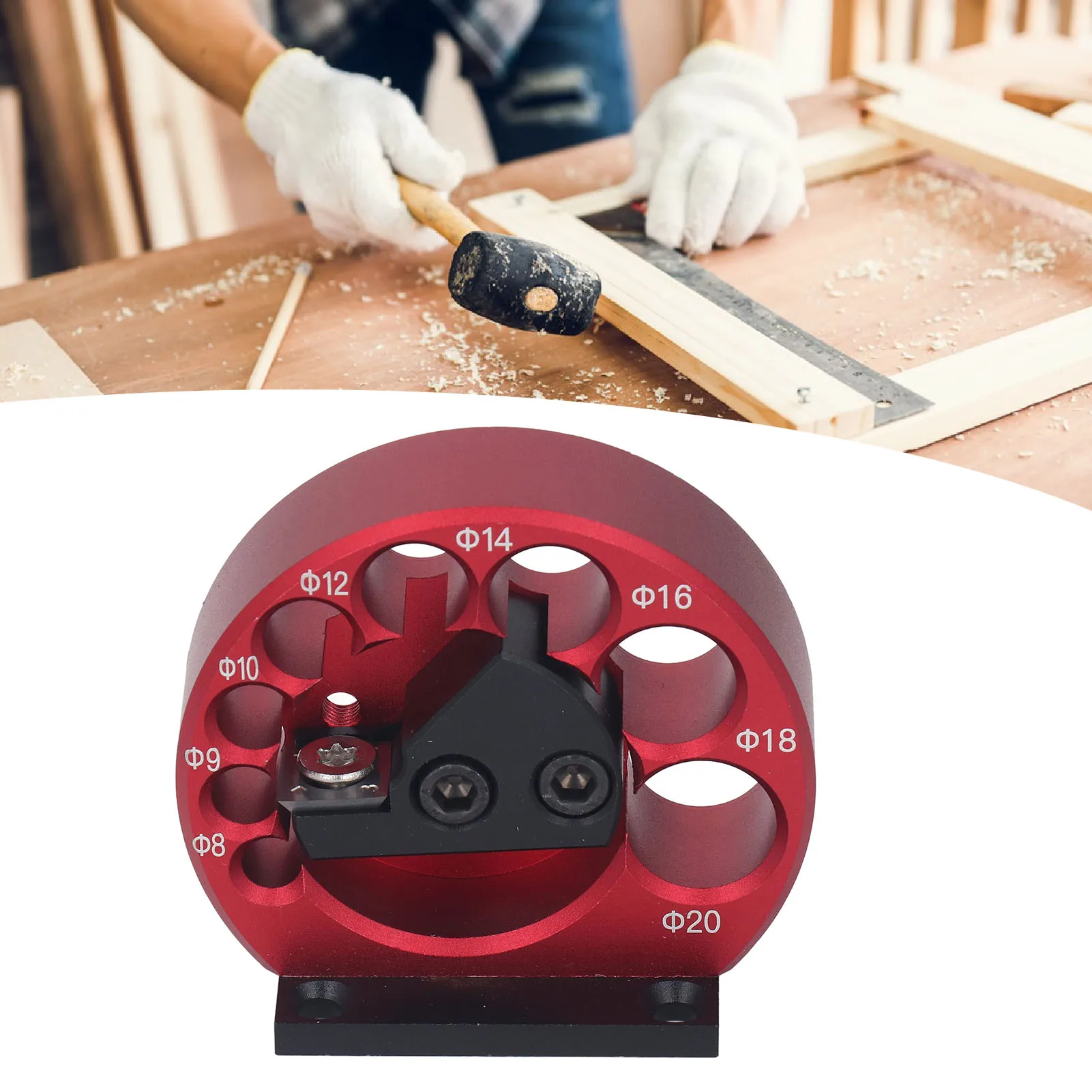 8-20mm Wood Dowel Maker Round Dowel Cutter with Aluminum Alloy Body and Cemented Carbide Blade for DIY Projects