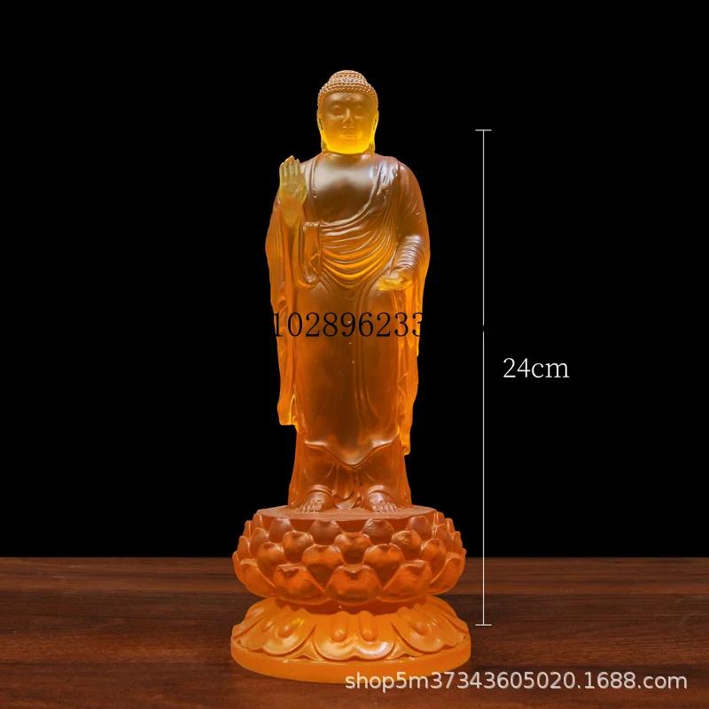 Hot selling Amitabha Buddha statue Buddha statue Hot-selling water glass art pieces for Buddhist altars, directly supplied by th