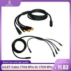 JULET Cable 1TO4 8Pin 1TO5 9Pin Waterproof Cables Connect Electric Bicycle Accessories