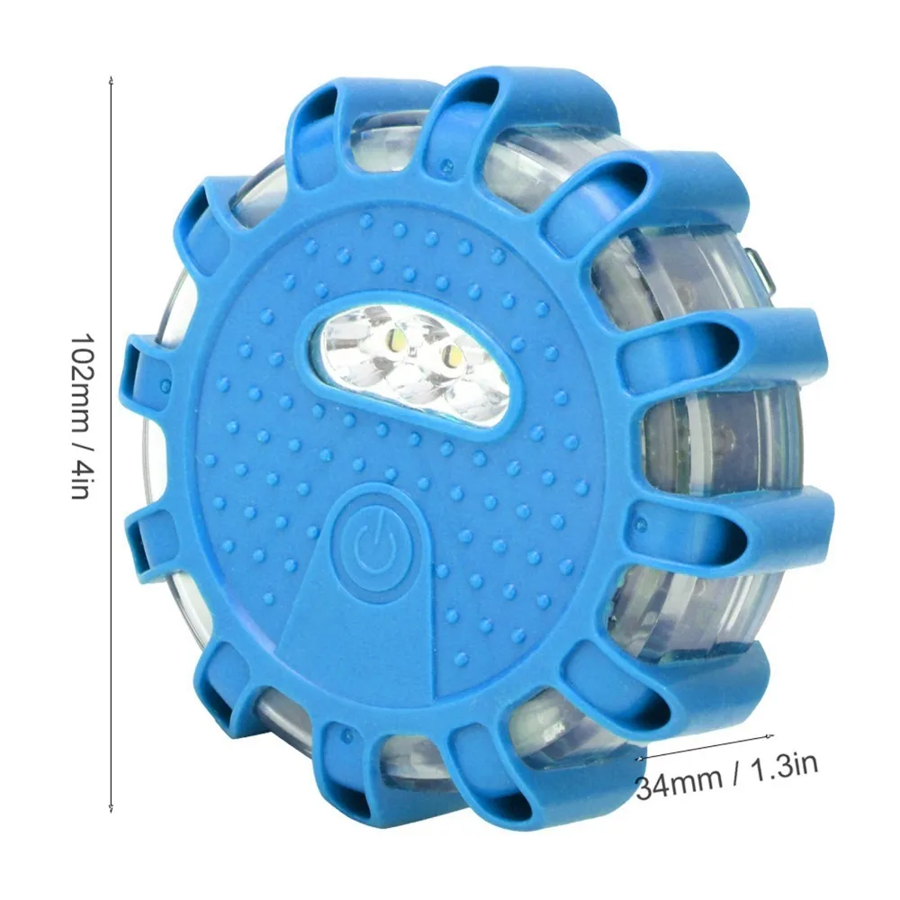 9 Modes Emergency Warning Light Portable Strong Magnetic Base Flashing Warning Light Waterproof 15 LED Beads