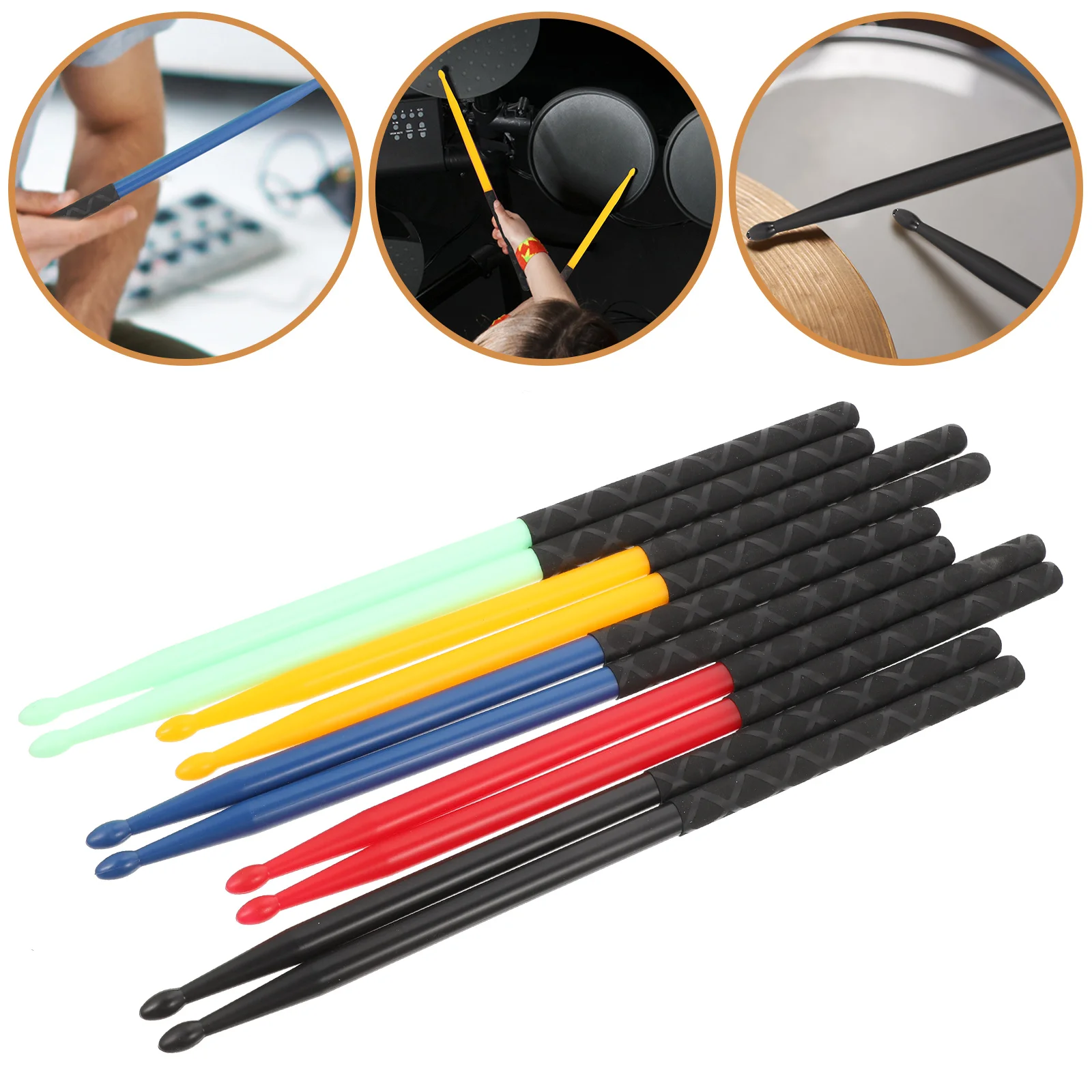 

5 Pairs Drum Stick Drummer Sticks Music Cardio Drumming Kids Nylon Drumsticks Child Musical