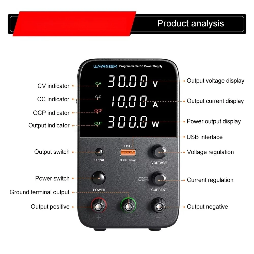 WPS1602B DC Power Supply 160V 2A Precision Adjustable Laboratory Bench regulated Power Source 220V/110v