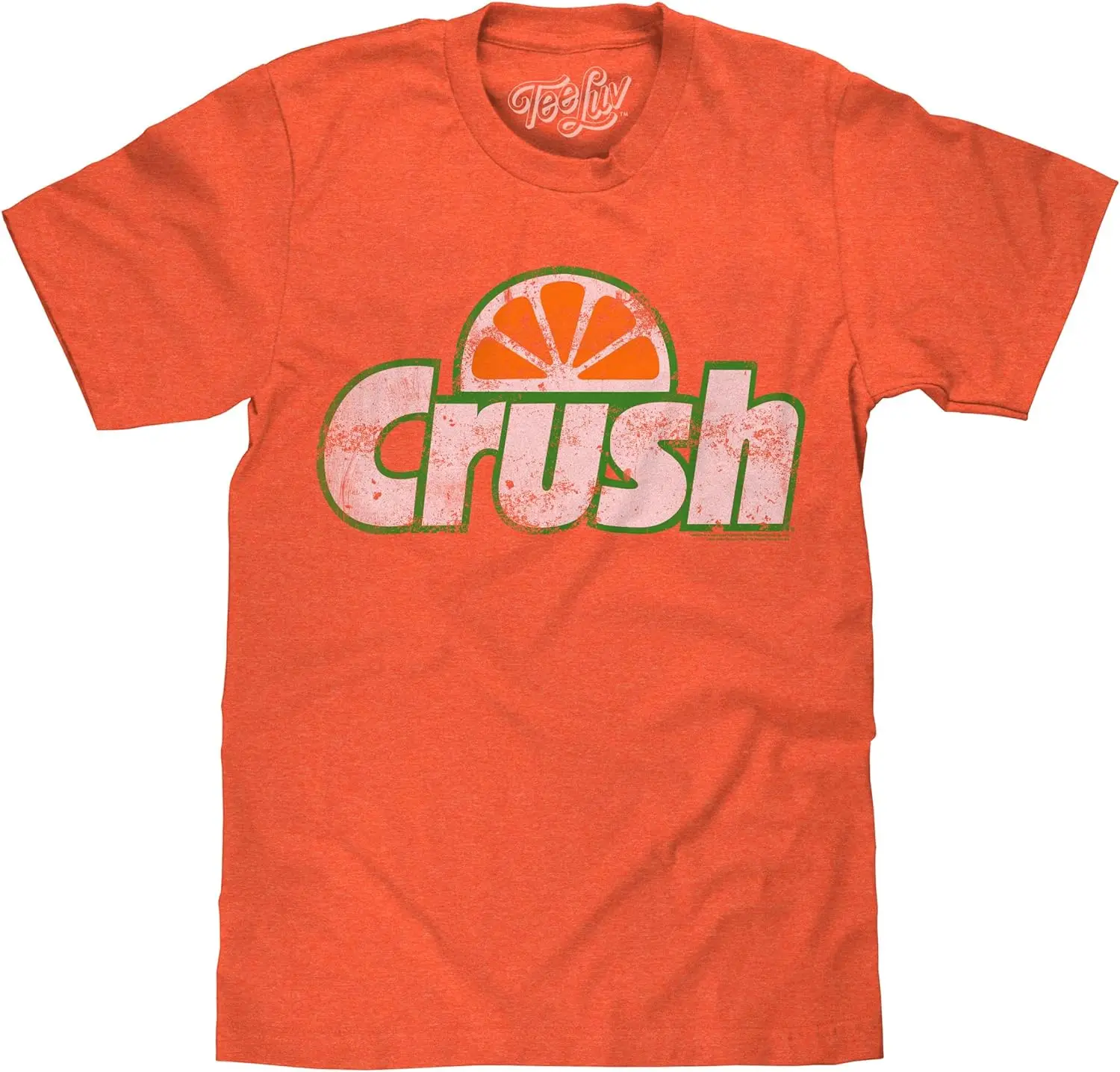 Camiseta naranja desteñida para hombre, camiseta Retro con logotipo de Crush Soda