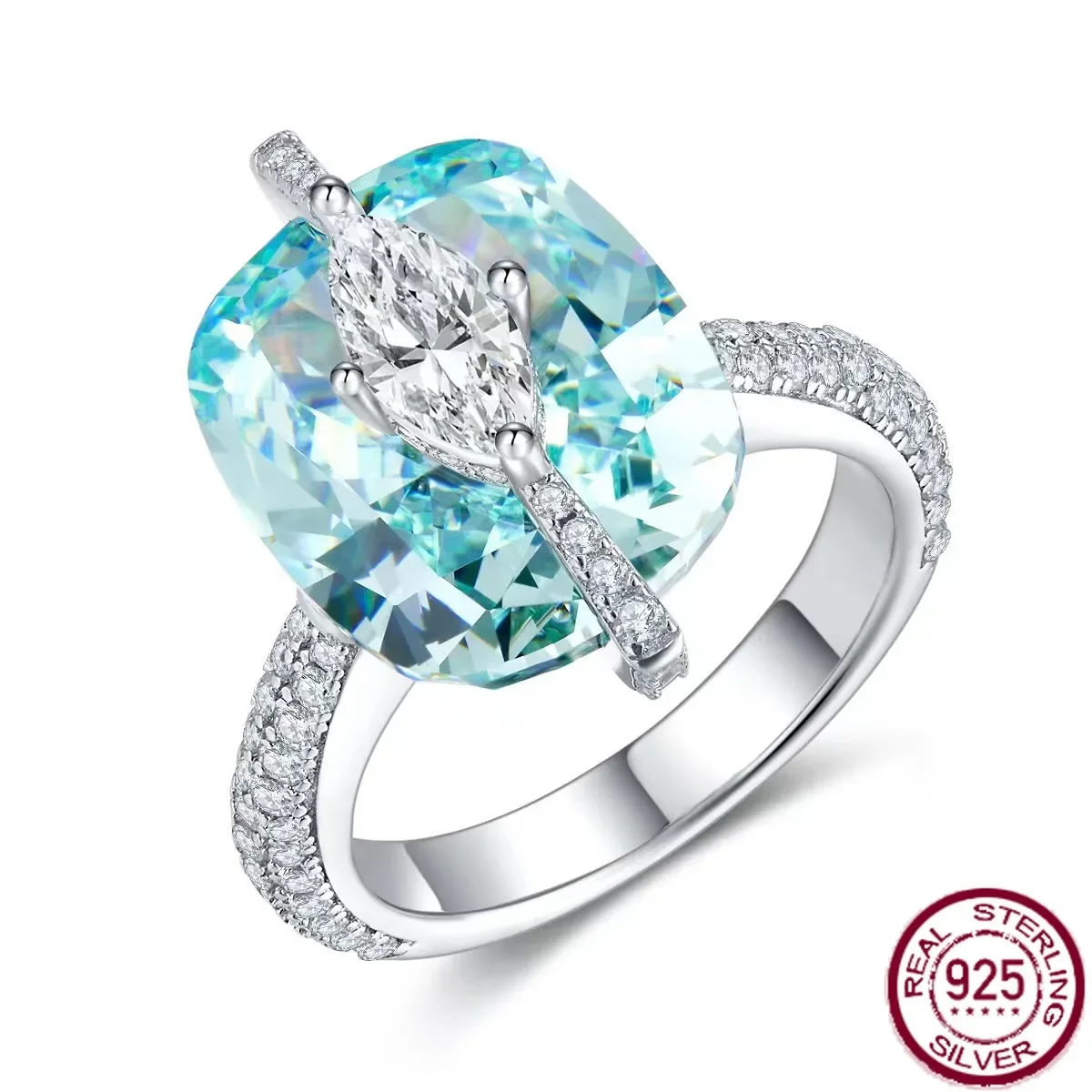 

New popular pure silver jewelry styles, stone on stone Paraiba designs, fashionable styles, wedding jewelry