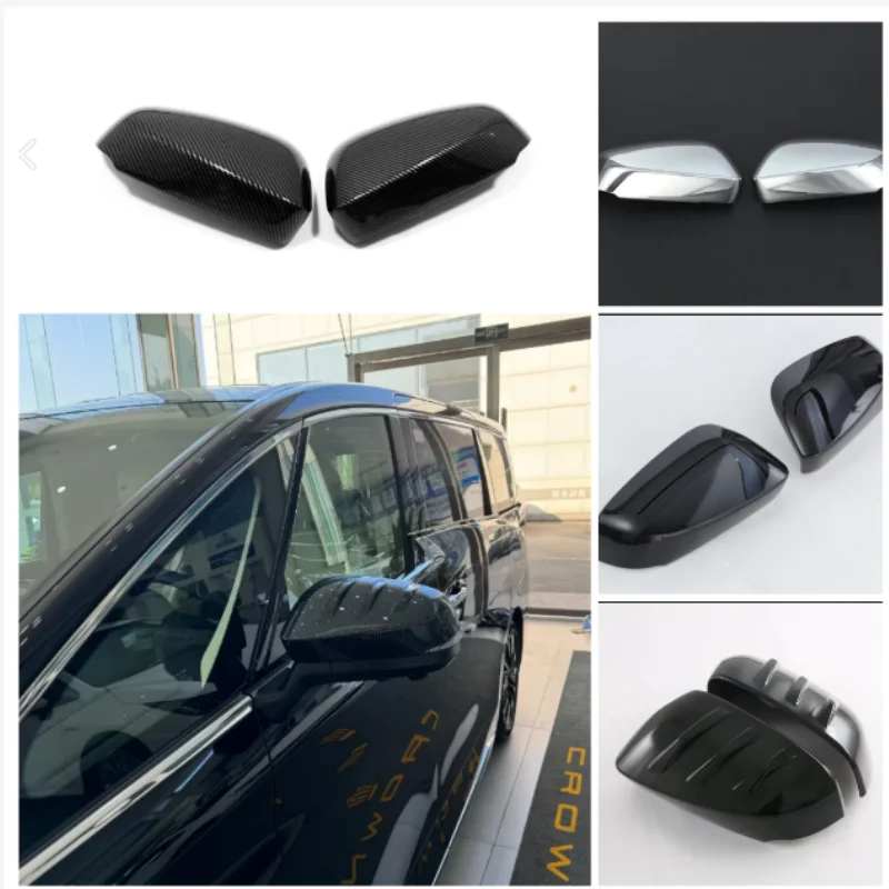 

For Toyota Alphard VELLFIRE 2024 Carbon Fibwer Color Side Wing Rearview Door Mirror Cover Car Styling Accessories 2pcs