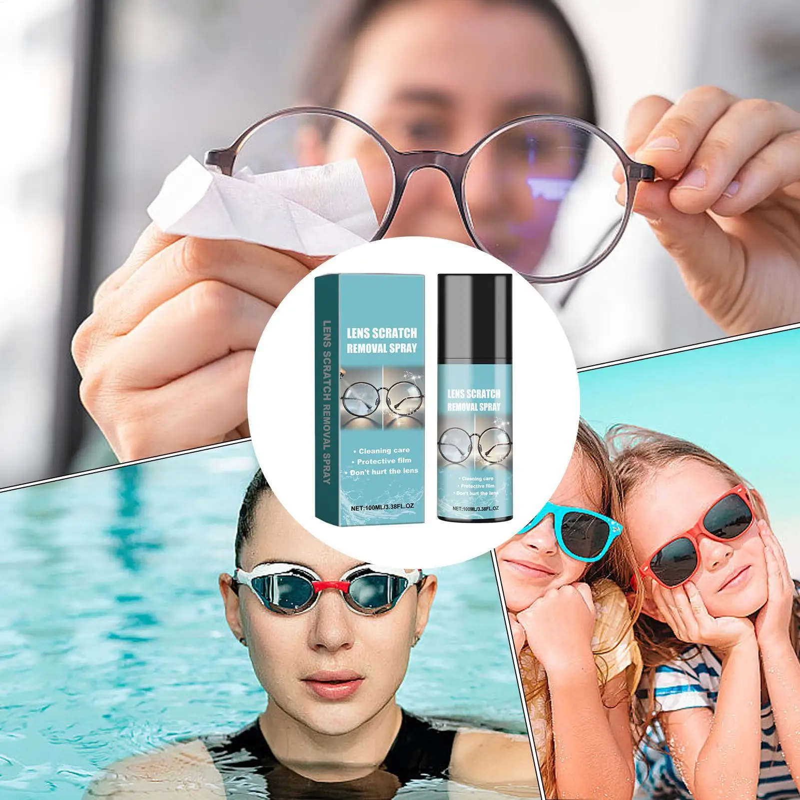 100ml Glasses Cleaner Spray Glass Cleaner Lens Cleaner Glasses Sunglasses  Cleaning Solution Anti Fog Lens Scratch Removal Spray