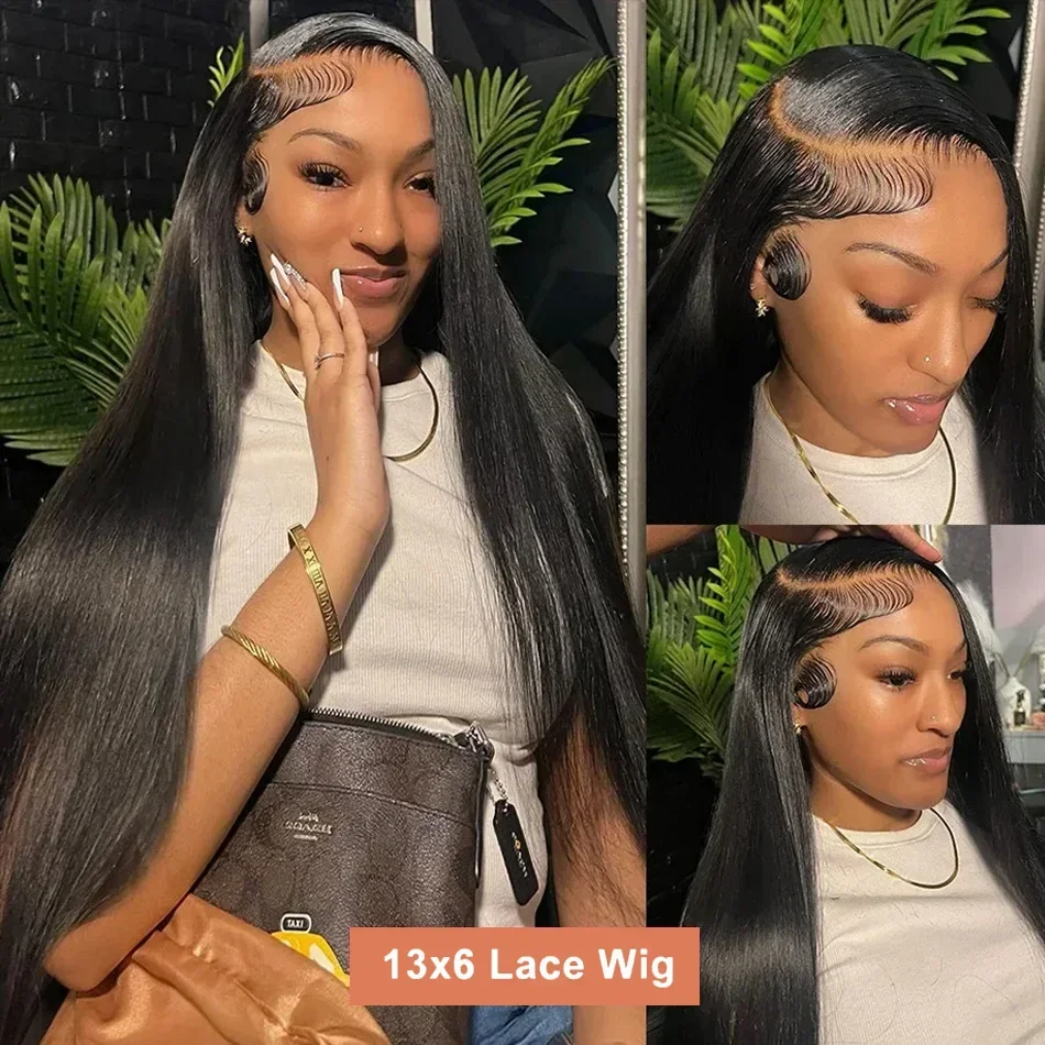 Straight Human Hair Wigs 13X6 Hd Lace Frontal Wig 30 40 Inch 13X4