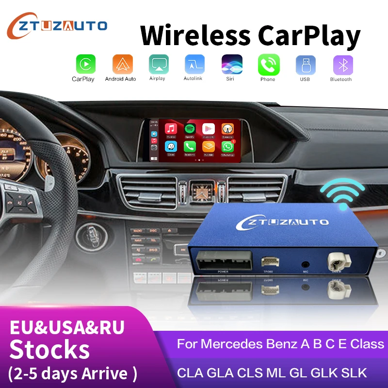 Wireless CarPlay for Mercedes Benz A Class W176 B W246 CLA GLA C-CLass W204 E-Class W212 C207 CLS W218 ML GL GLK SLK R72 G W463