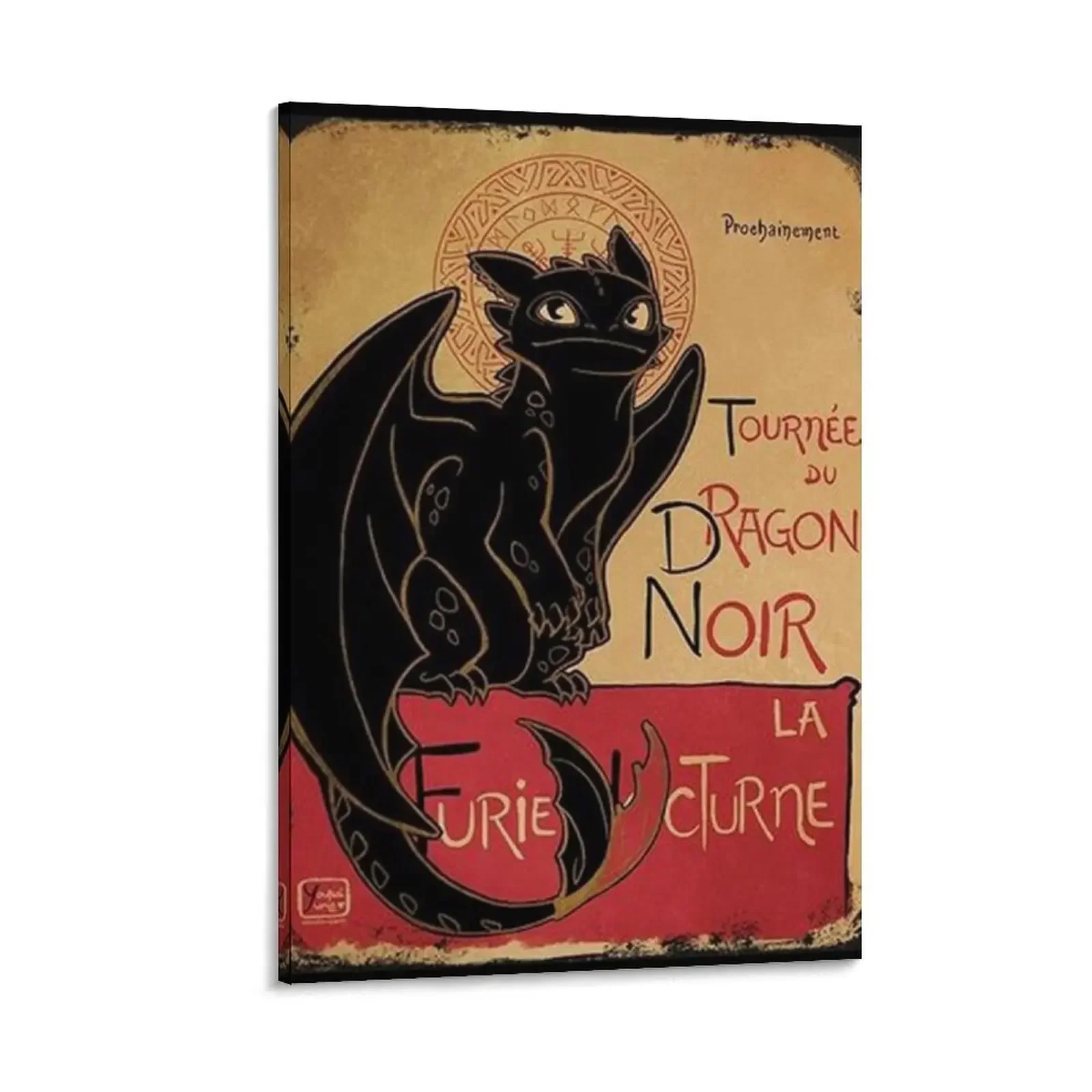 

Le Dragon Noir Canvas Painting art canvas wall art bedrooms decorations cute room decor