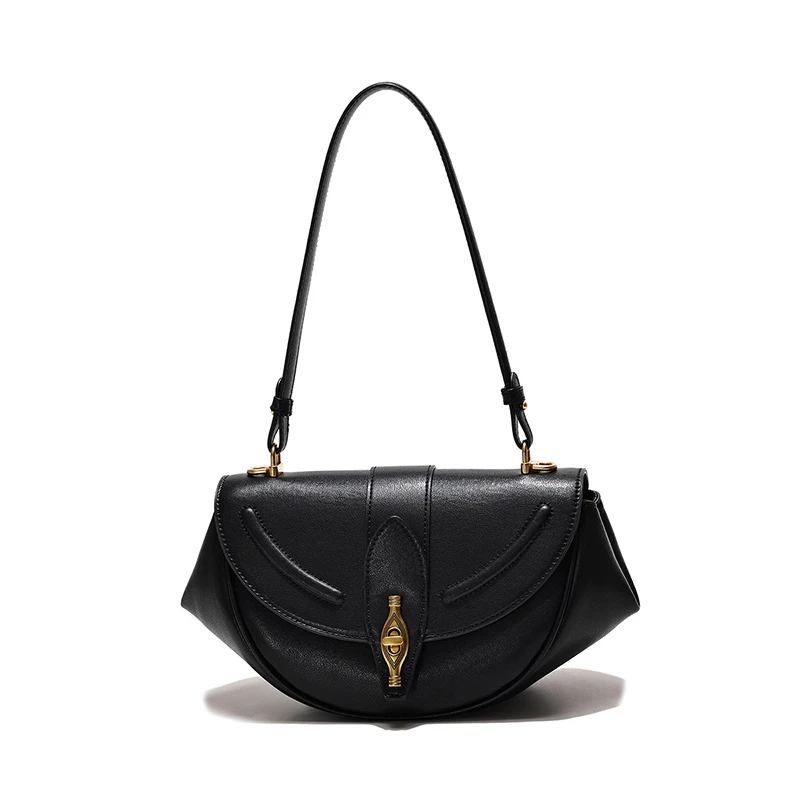 

Lightweight Shoulder Bag For Women Casual Underarm Bag With Detachable Handle, Foldover Flap Magnetic Closure Purse Saddlebag