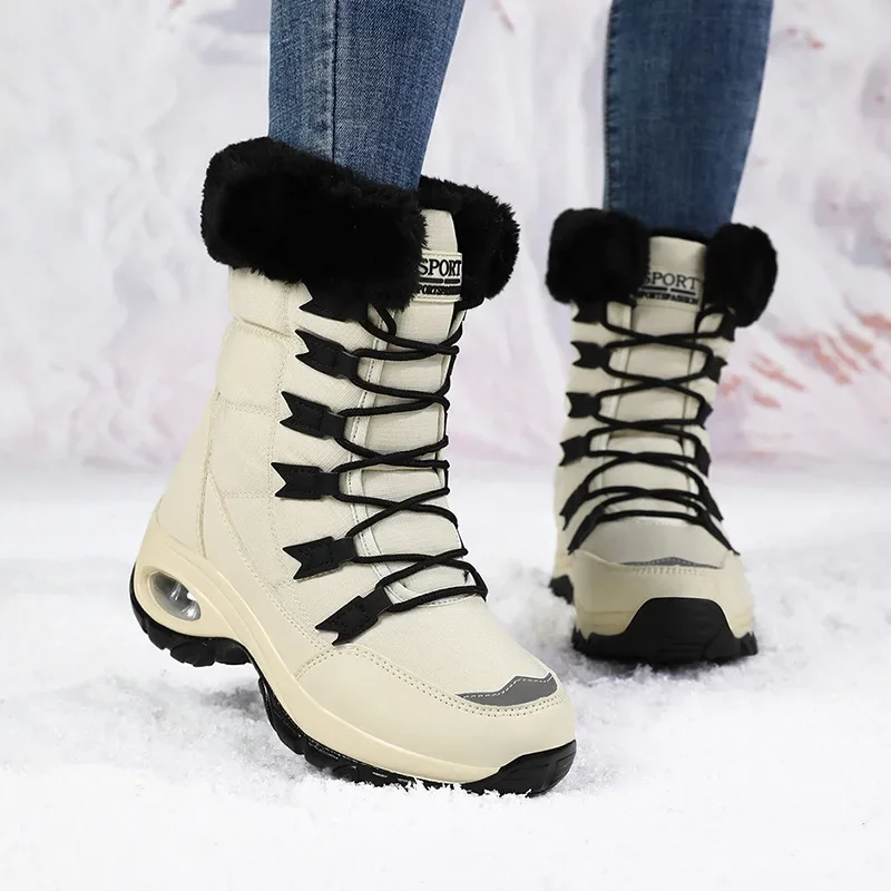 

Women's Snow Boots Winter Cotton Shoes Warm High-Top Rubber Shoe Upgraded Version of the Classic Bean Boots for Cold Weather