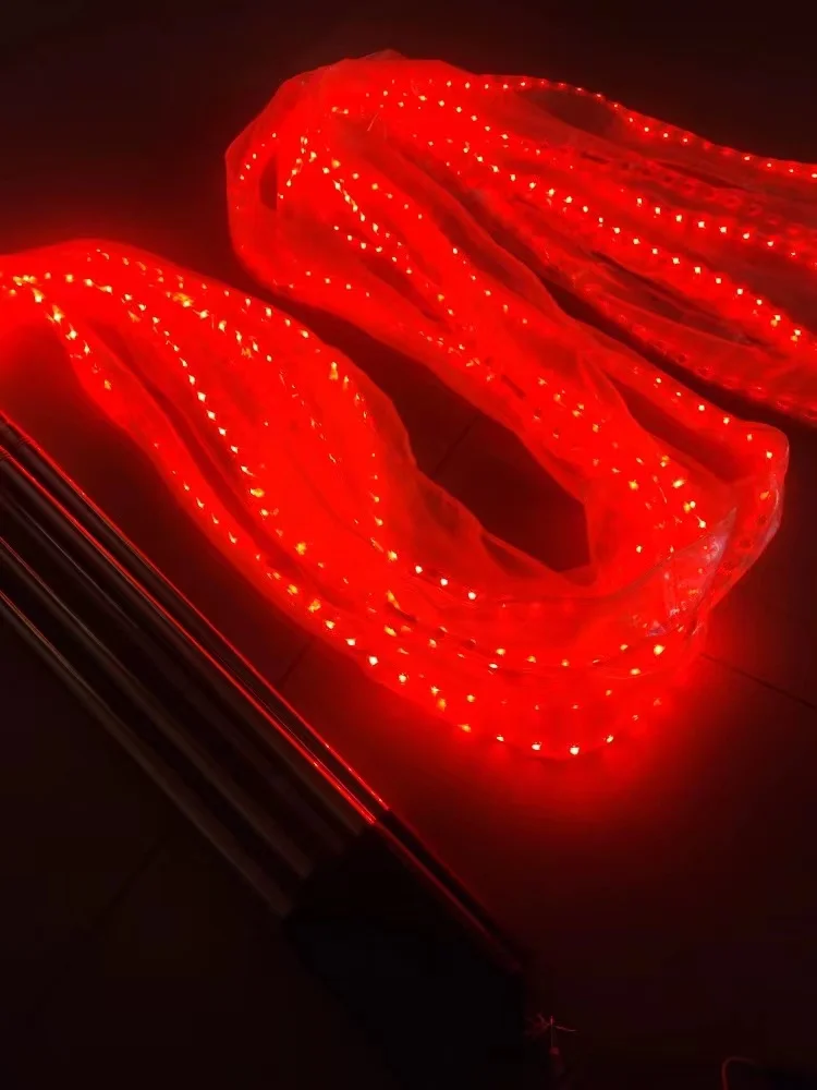 Nastro colorato a LED Puntelli luminosi per le mani Nastri da palestra Nastro per ginnastica ritmica a LED per spettacoli teatrali Puntelli di danza del ventre