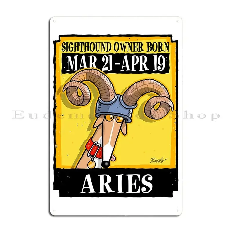 Aries Hound Metal Signs Living Room Rusty Living Room Personalized Cinema Tin Sign Poster