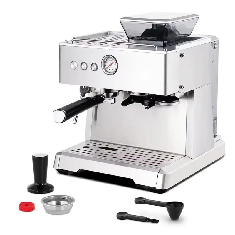 Coffee Making Equipment 2-in-1 Professional Commercial Espresso Machine with Stainless Steel Case