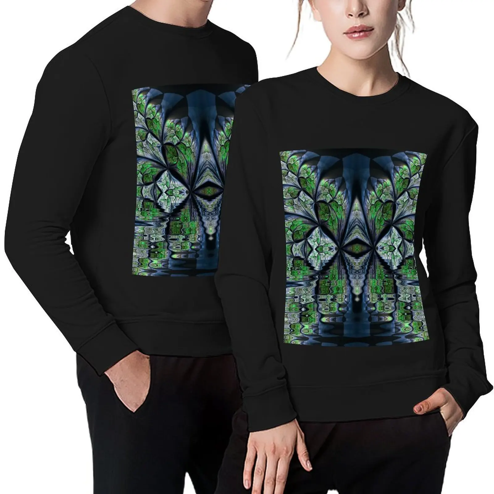 

Fractal Swan Pullover men's sweat-shirt set tracksuit men men's autumn clothes anime clothes sports sweatshirt man