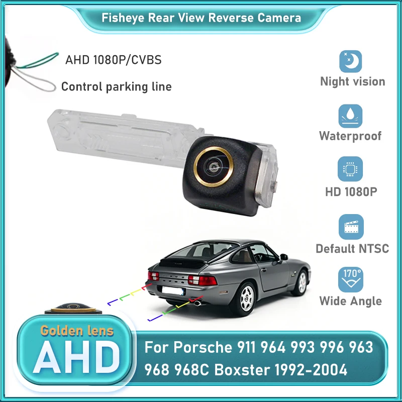 AHD камера заднего вида «рыбий глаз» золотой «рыбий глаз» резервная парковка ночного видения для Porsche 911 964 993 996 963 968 968C Boxster Cayman