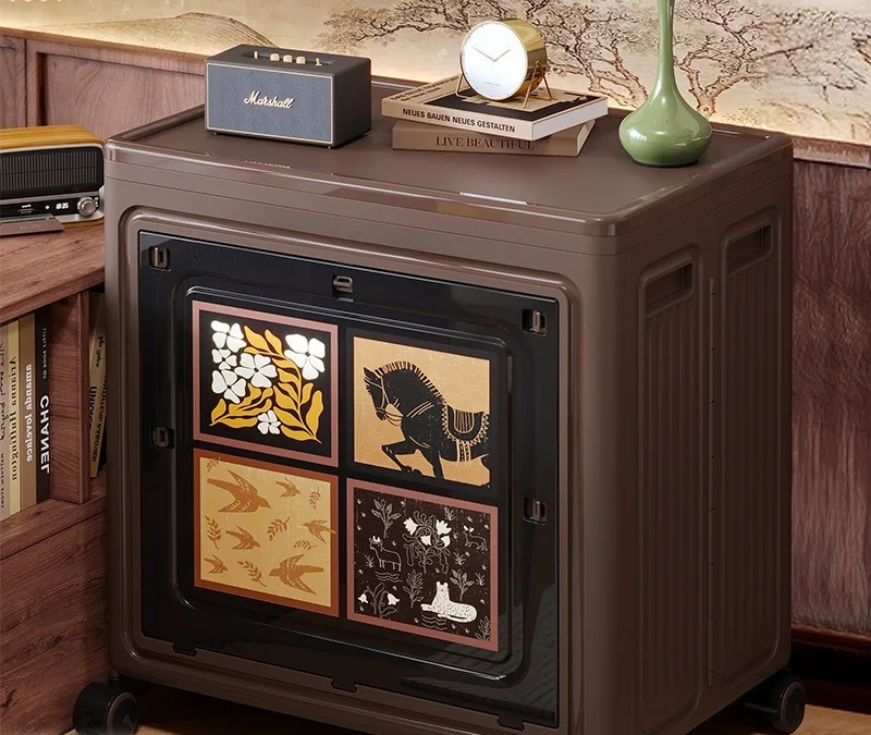 

Foldable Storage Bin - Extra Large Thickened Clothes Organizer with Lid, Plastic Storage Box for Living Room/Bedroom