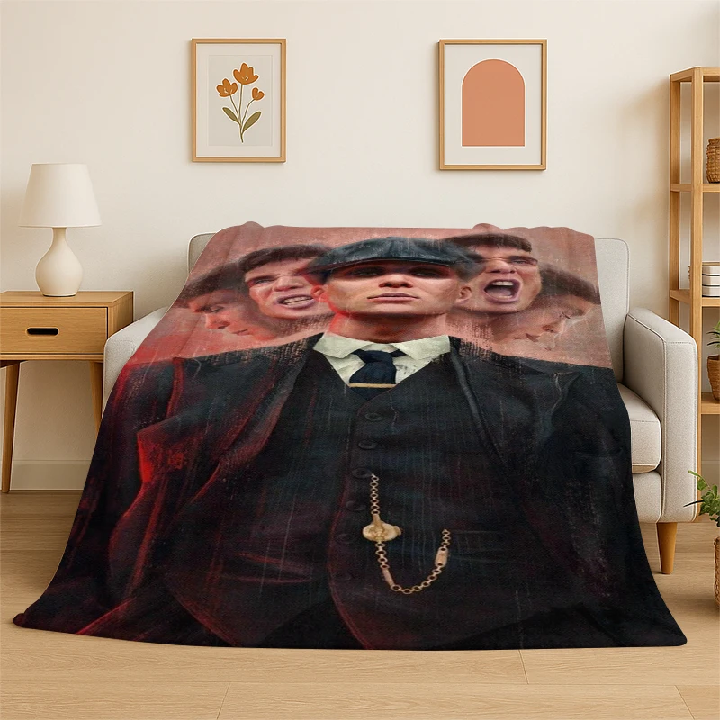 New Classic P-Peaky Blinders Tommy Shelby Flannel Throw Blanket,Warm Cozy Blanket for Bed,Sofa,Couch,Bedroom,Living Room,Office