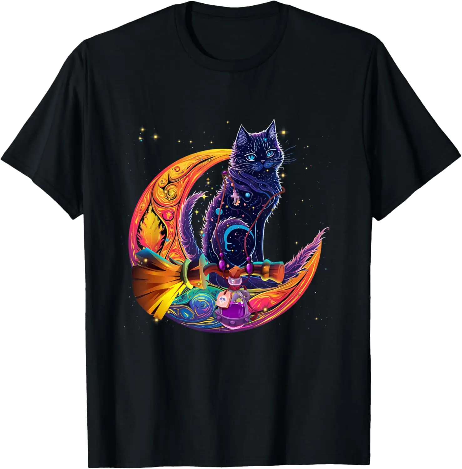 Sailor Meow Cute Moon Cat Space Magic Gothic Halloween T-Shirt