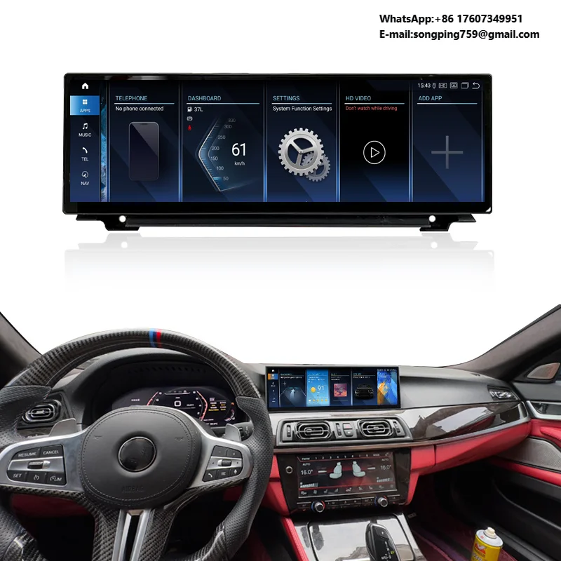 14.9 Inch 2560*720p Android DSP Dashboard Mount Touch Screen OEM Replacement for BMW F10 F11 CIC NBT GPS Navigation