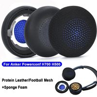 1 pair Replacement Headphone Ear Pads Football Mesh Protein Leather Headset Earmuff Sponge Foam for Anker Powerconf H700 H500