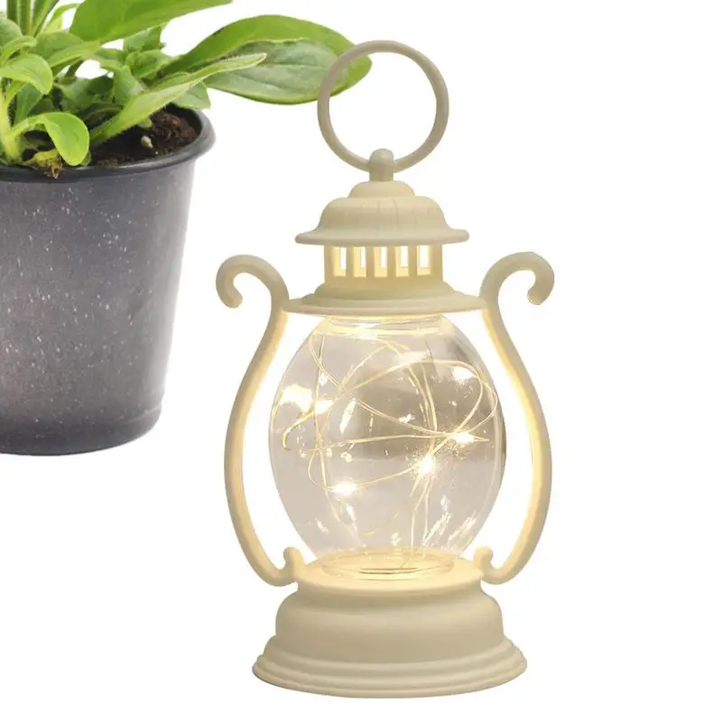 New Retro Lantern Hanging Lantern Battery Operated Rustic Lantern Antique Outdoor Lamp Portable Solar Candle Light Flickering