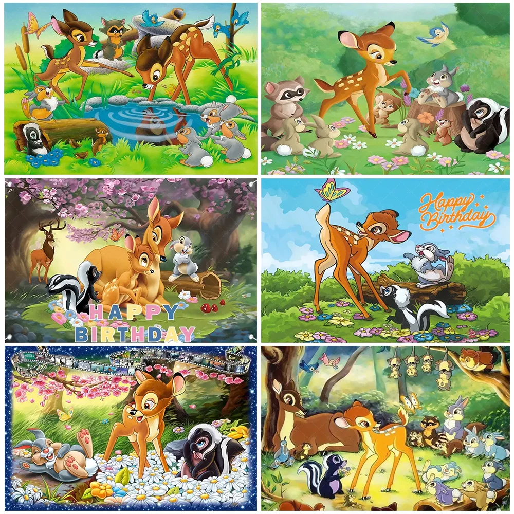 

Bambi Sika Deer Forest Backdrop Baby Birthday Party Decorations Baby Deer And Rabbit Photograph Background Baby Shower Supplies