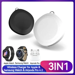 3IN1 Portable Mini Watch Wireless Charger for Airpods Pro Apple Watch 9 8 7 6 5 4 Samsung Galaxy Watch 7/6/5 5Pro 4/3 Active 2