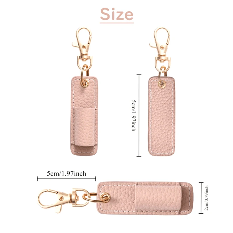 Creative Pen Holders Portable PU Leather Pen Pouch With Keychain Pen Case Pocket Clip Home And Office Storage Supplies