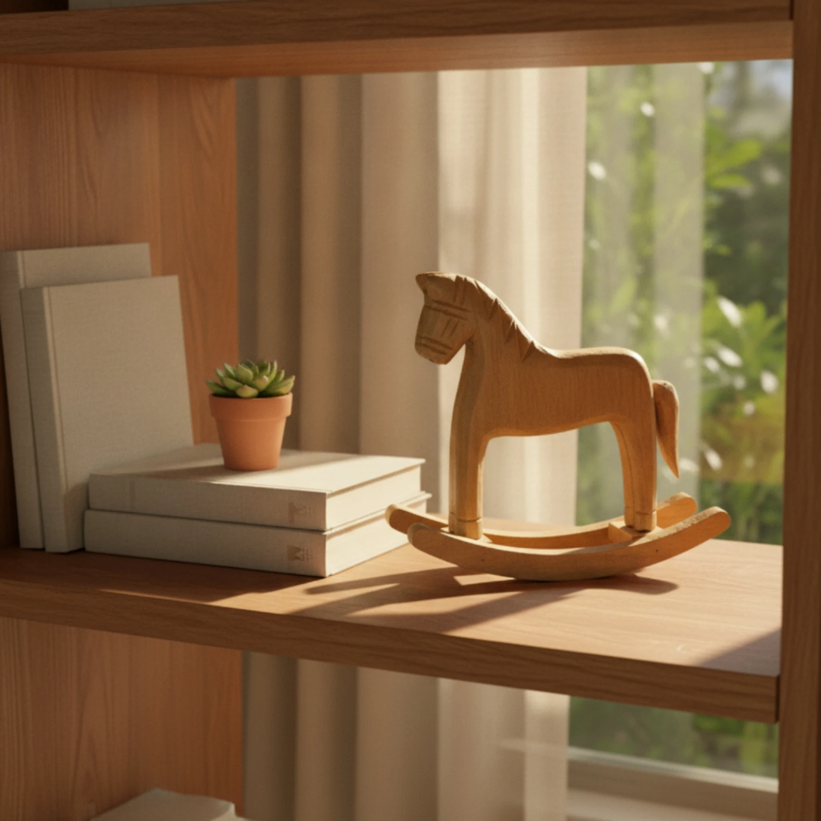 Wooden Rocking Horse Compact Rocking Horse Ornament Sculpture Minimalist Decor Nordic for Minimalists, Desk, Shelf