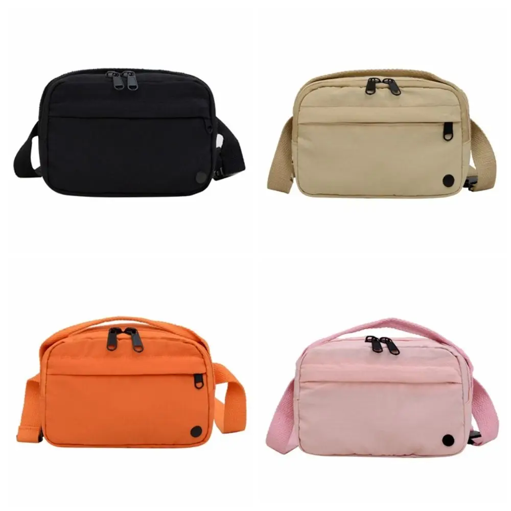 Fanny Packs Nylon Vierkante Tas Koreaanse Stijl Rits Sling Crossbody Tas Effen Kleur Grote Capaciteit Veelzijdige Taille Pack Sporttas