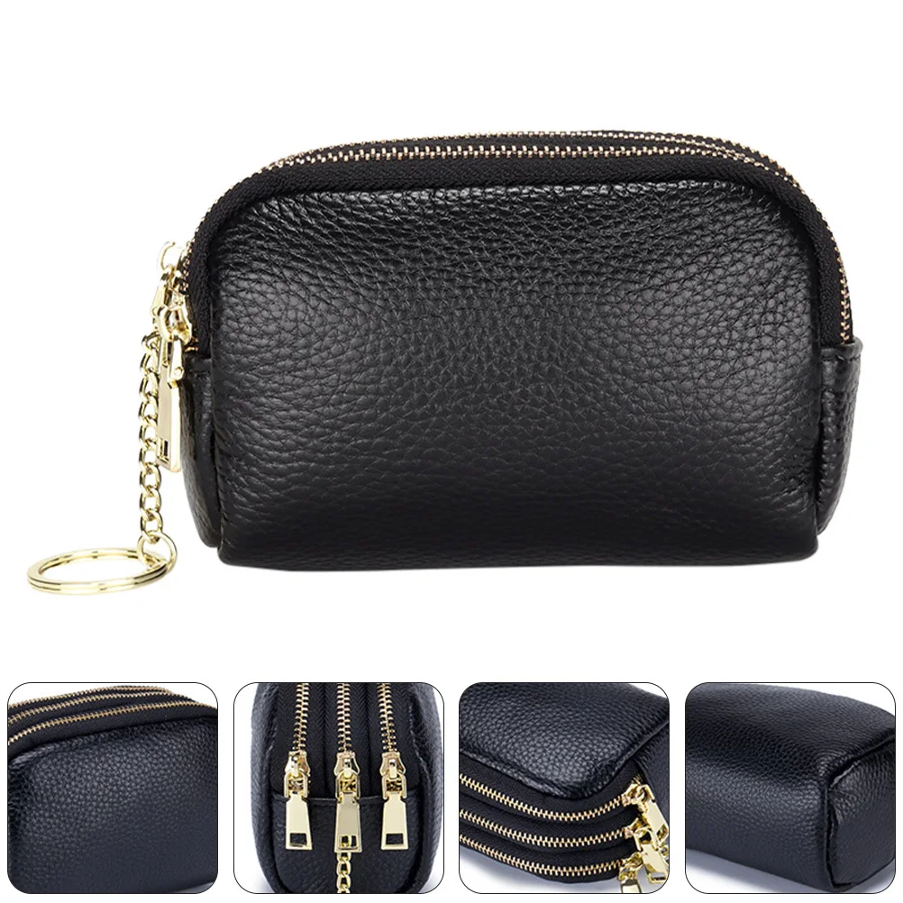 1 قطعة محفظة جلد البقر عملة الحقيبة انغلق تغيير الحقيبة للنساء سعة كبيرة حقيبة صغيرة مع حلقة المفاتيح مريحة #6