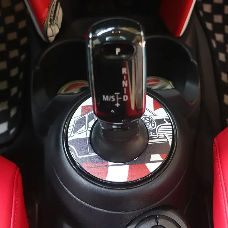 Palanca de cambios de Control Central de coche de cuero PU, pegatina antipolvo para MINI Cooper F56 F54 F55 F57 F60 para accesorios mini cooper