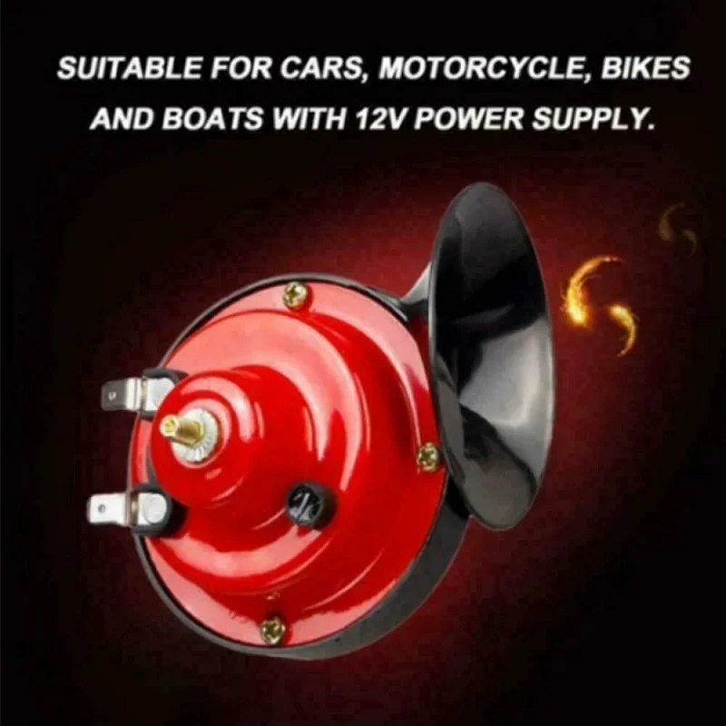 2PCS for Motorcycle Car Truck SUV Boat Waterproof 12V 300DB Universal Loud Car Horn Electric Snail Train Horn Super Loud Horns