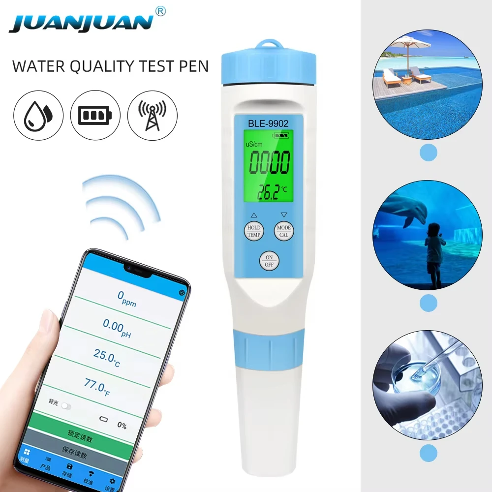 Medidor calidad del agua Bluetooth para piscinas y acuarios PH/EC - imagen 3