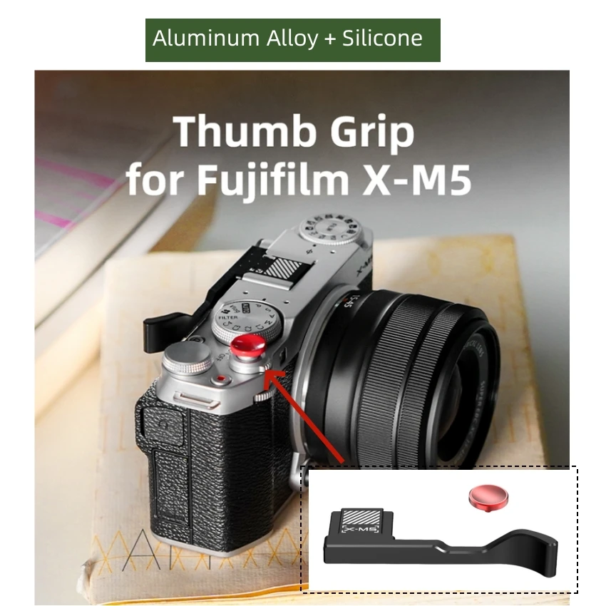 

Finger Grips For Fuji XM5 Metal Finger Grips Camera Hot Shoe Covers Thumb Grips Protective Non-Slip Handle Grips Accessories