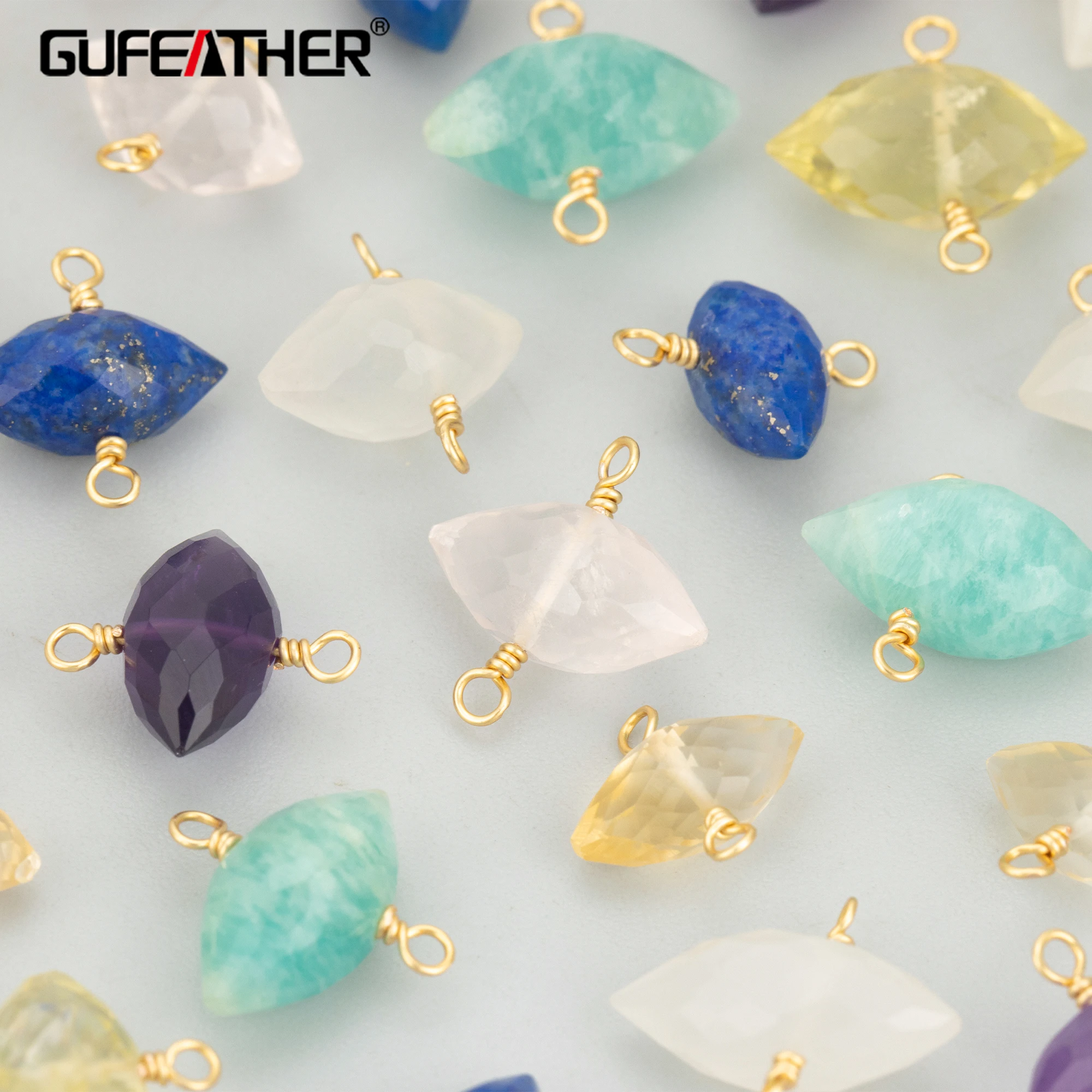 

GUFEATHER,2pcs/lot,MH15,jewelry accessories,18k gold plated,natural stone crystal,hand made,charms,diy pendants,jewelry making