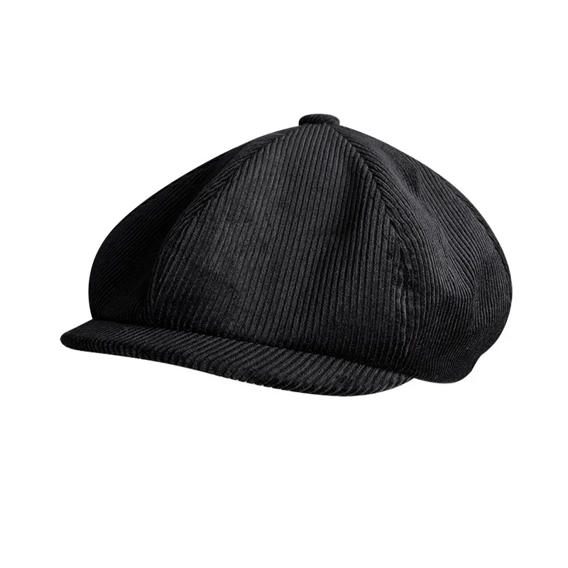 Retro Corduroy Newsboy Caps Men British Painters Hats Autumn Winter Berets Black Flat Cap Hip Hop Berets NC01